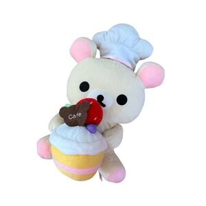Rilakkuma Korilakkuma Cafe Pastry Chef Plush Bear with Cupcake San-X